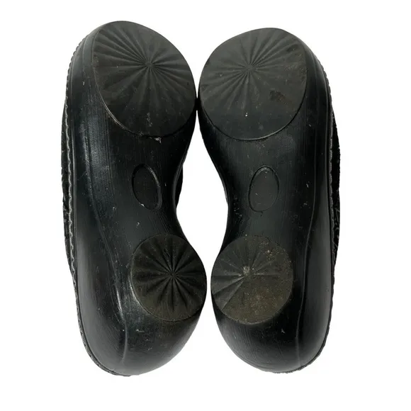 Soft Walk Black Floral Leather Upper Clogs Women’s Size 8.5
