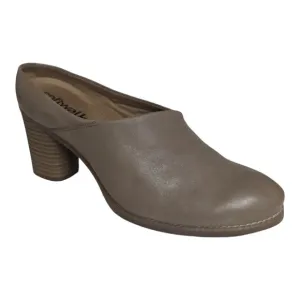 Soft Walk Keya Leather Block Heel Mules Taupe Women's Comfort Size 10W
