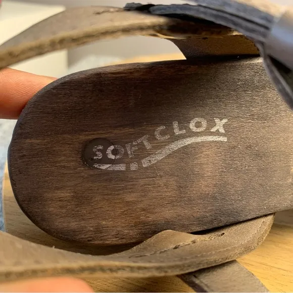 Softclox Gray and Brown Mules with Comfortable Clog Design