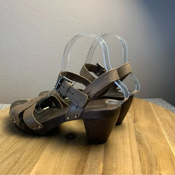 Softclox Gray and Brown Mules with Comfortable Clog Design