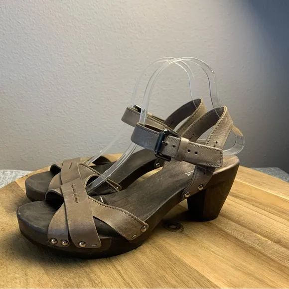 Softclox Gray and Brown Mules with Comfortable Clog Design