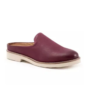 Softwalk Wolcott II Burgandy Plush Leather Mule Size 8.5W