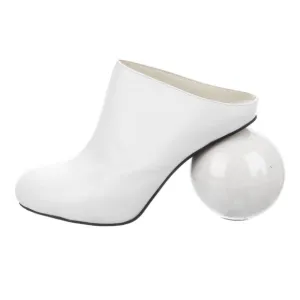 Solace London unique sculptural white slip on mules size 39
