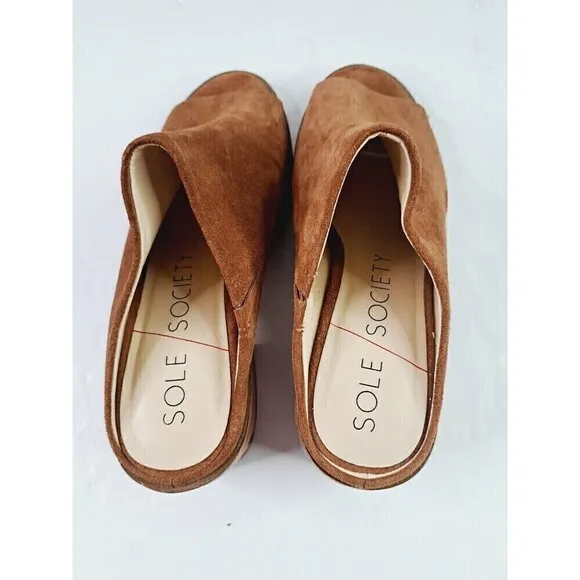 Sole Society Tammie Brown Leather Mules Women’s Size 10M