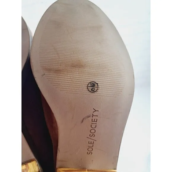 Sole Society Tammie Brown Leather Mules Women’s Size 10M