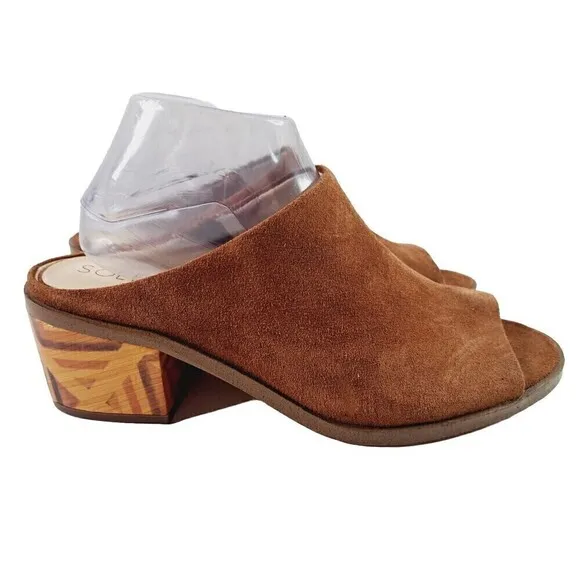 Sole Society Tammie Brown Leather Mules Women’s Size 10M
