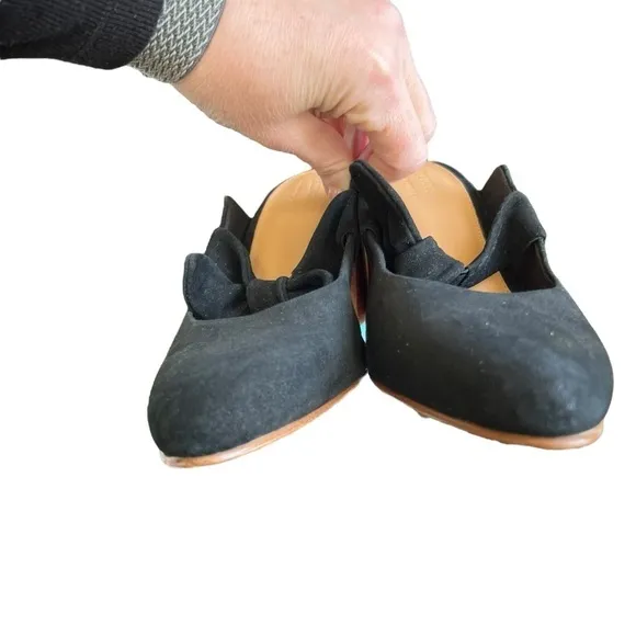 SOLUDOS - Lani Bow Suede Heeled Mules Sz 9