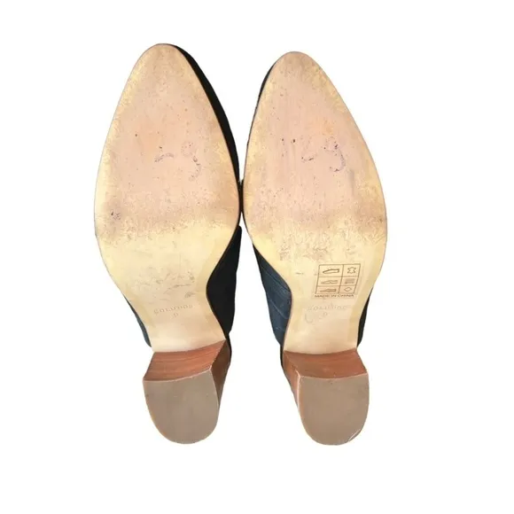 SOLUDOS - Lani Bow Suede Heeled Mules Sz 9