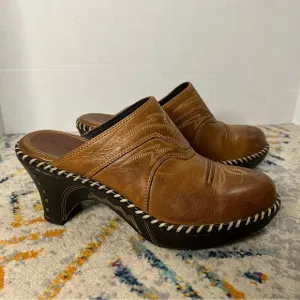 Sonora Women’s Isabella Leather Clogs Brown Size 8 Western mule