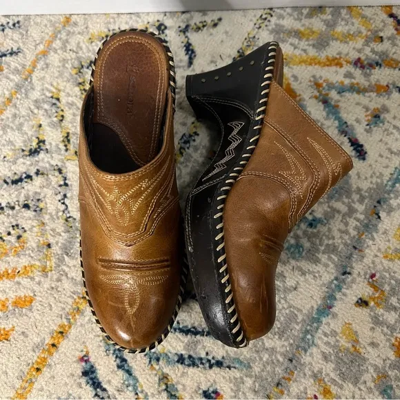 Sonora Women’s Isabella Leather Clogs Brown Size 8 Western mule