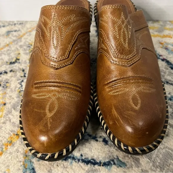 Sonora Women’s Isabella Leather Clogs Brown Size 8 Western mule