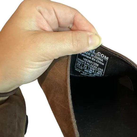 Sorel Addington Stacked Heel Leather Mule size 9.5 brown