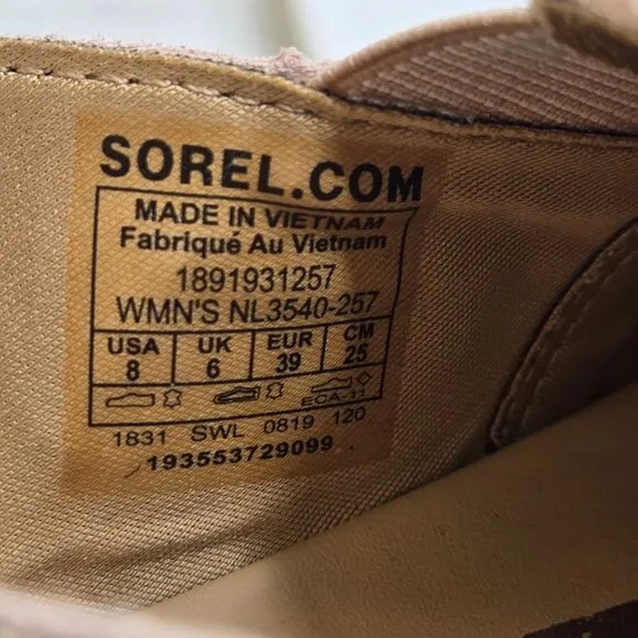 Sorel Ella Slingback Mules Womens 8 Rose Gold Metallic Shimmer Boho Festival
