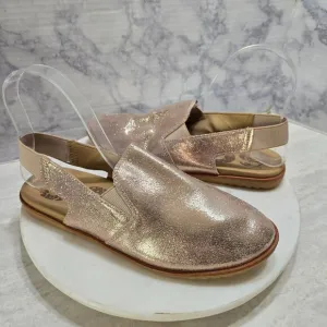 Sorel Ella Slingback Mules Womens 8 Rose Gold Metallic Shimmer Boho Festival