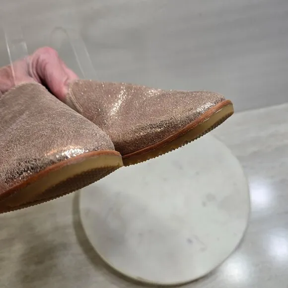 Sorel Ella Slingback Mules Womens 8 Rose Gold Metallic Shimmer Boho Festival