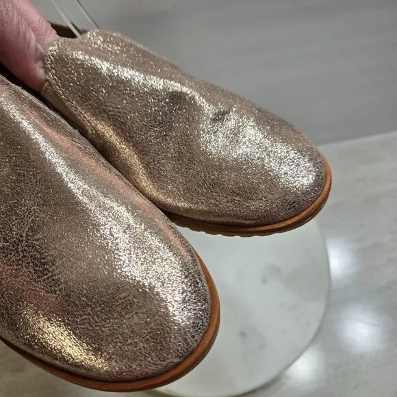 Sorel Ella Slingback Mules Womens 8 Rose Gold Metallic Shimmer Boho Festival
