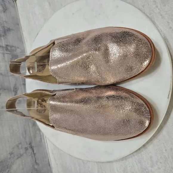 Sorel Ella Slingback Mules Womens 8 Rose Gold Metallic Shimmer Boho Festival