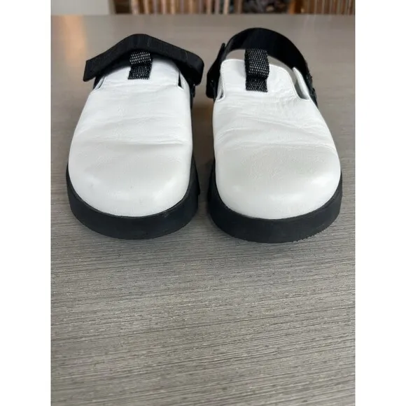 Sorel Shoes Viibe Womens 8 White Leather Slip On Comfort Clogs