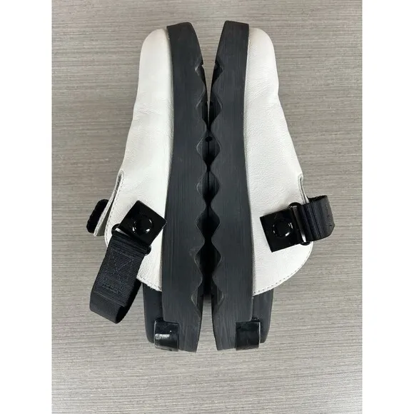 Sorel Shoes Viibe Womens 8 White Leather Slip On Comfort Clogs