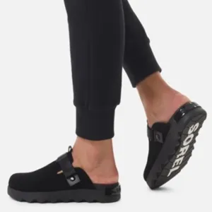 Sorel Viibe Clogs Leather Slip On Mules Black Size 7 NEW