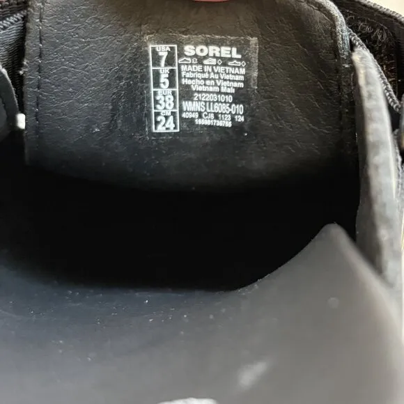 Sorel Viibe Clogs Leather Slip On Mules Black Size 7 NEW