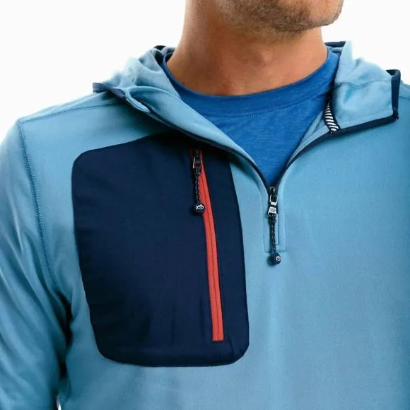 Southern Tide Lockwood Fleece Performance Quarter Zip Hoodie French Lilac