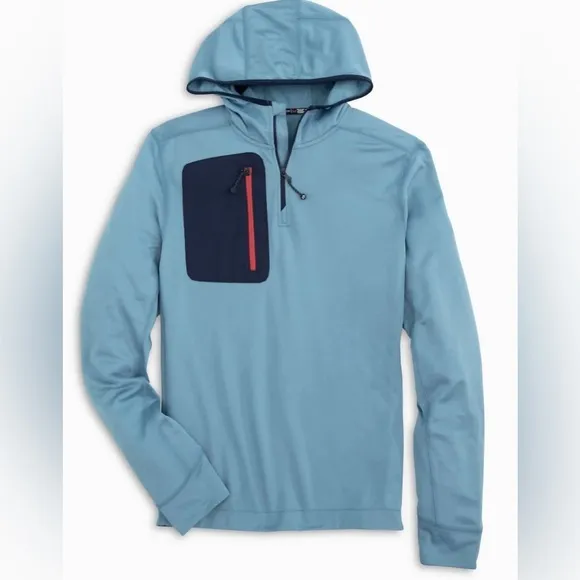 Southern Tide Lockwood Fleece Performance Quarter Zip Hoodie French Lilac