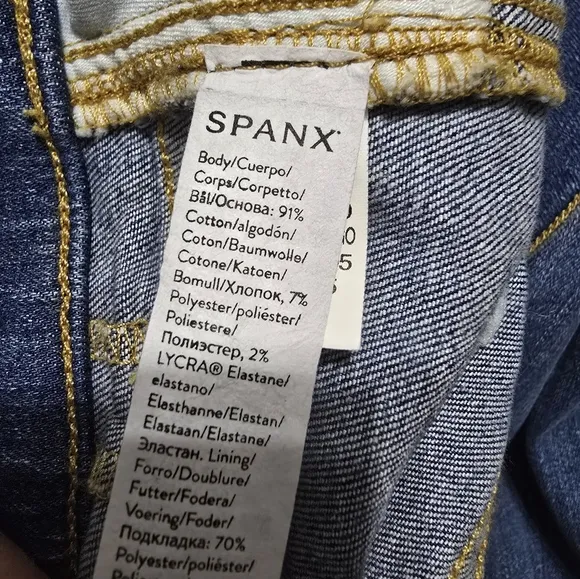 SPANX Seamed Front Wide Leg Jeans in Vintage Indigo, Pull-On, Sz Large, EUC!