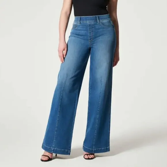 SPANX Seamed Front Wide Leg Jeans