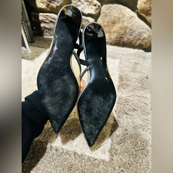 Sparkly Silver Zara Kitten Heel size 36