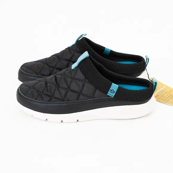 Spenco Footwear quilted black mules Clara style comfy orthotic lightweight 8.5W