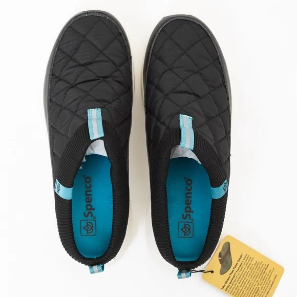 Spenco Footwear quilted black mules Clara style comfy orthotic lightweight 8.5W