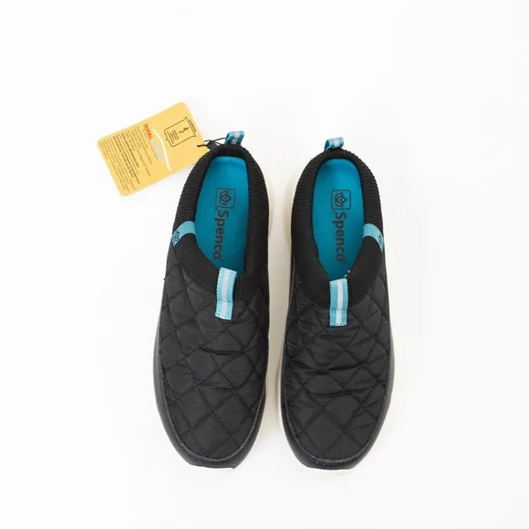 Spenco Footwear quilted black mules Clara style comfy orthotic lightweight 8.5W