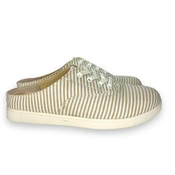 Spenco Santa Rose Orthopedic Mules &quot;Tan Stripe&quot; Women's 7D (Wide)