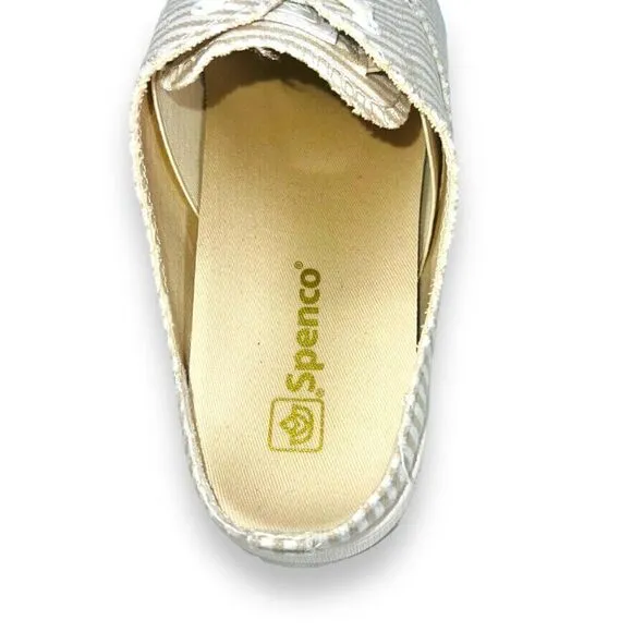 Spenco Santa Rose Orthopedic Mules &quot;Tan Stripe&quot; Women's 7D (Wide)