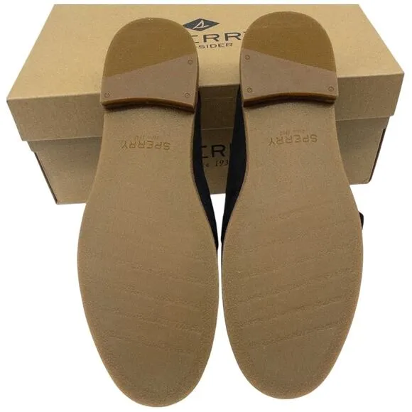 Sperry Leather Mules Buckle Accent Seaport Levy Black Women's Size 9.5
