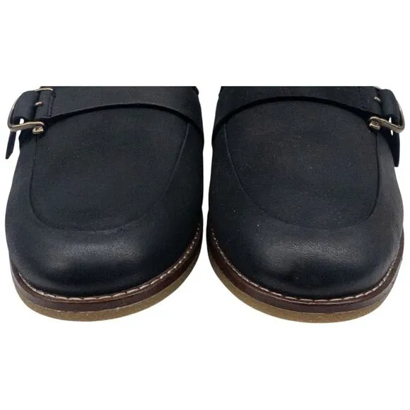 Sperry Leather Mules Buckle Accent Seaport Levy Black Women's Size 9.5