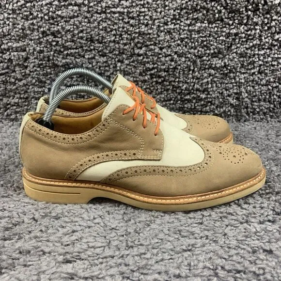 SPERRY Leather TOP SIDER Gold Cup Wingtip Oxfords Two Tone  Mens Size 8.5 M