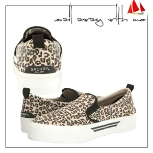 Sperry Leopard Slip Ons Women's Wave Canvas Sneaker 🌟 NWT