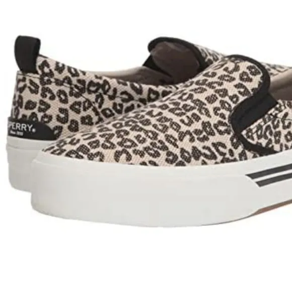 Sperry Leopard Slip Ons Women's Wave Canvas Sneaker 🌟 NWT