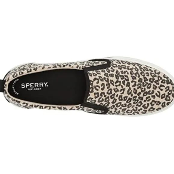 Sperry Leopard Slip Ons Women's Wave Canvas Sneaker 🌟 NWT