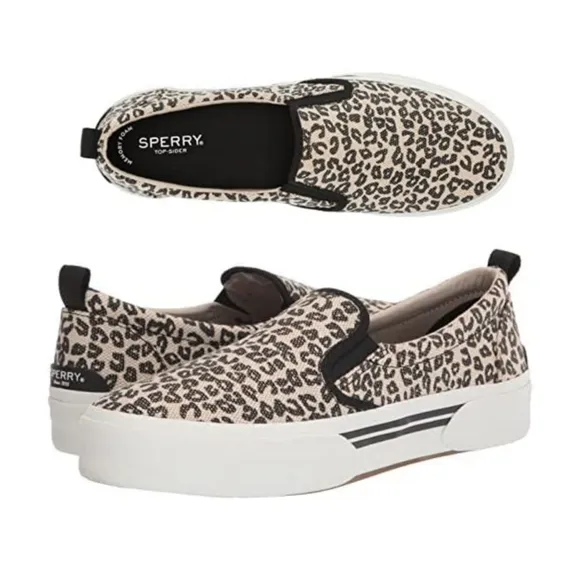 Sperry Leopard Slip Ons Women's Wave Canvas Sneaker 🌟 NWT