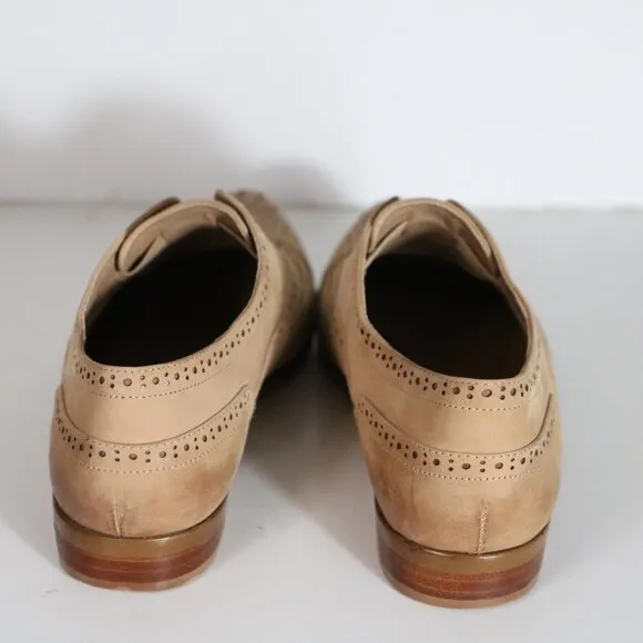Splendid Tobey Wingtip Oxfords Womens 9 Nut Beige Leather Slip On Boho Western