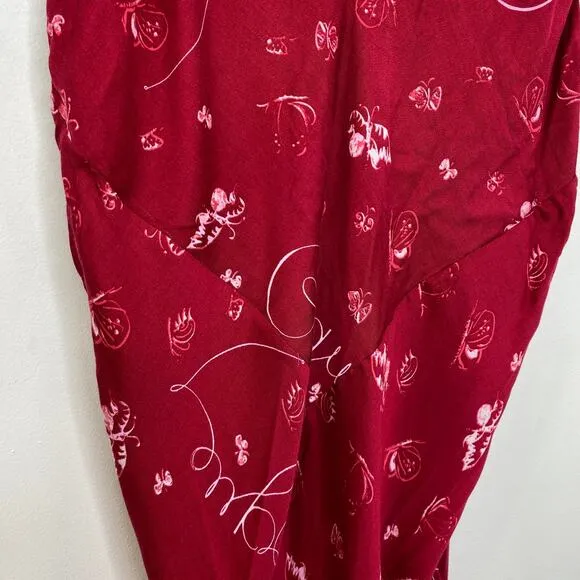 Splendid x 125 Vogue Red V-Neck Chemise Slip Dress Women Small NWT 90's Inspired