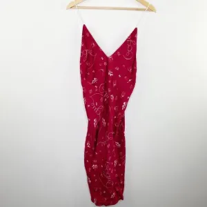 Splendid x 125 Vogue Red V-Neck Chemise Slip Dress Women Small NWT 90's Inspired
