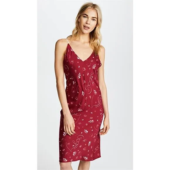 Splendid x 125 Vogue Red V-Neck Chemise Slip Dress Women Small NWT 90's Inspired