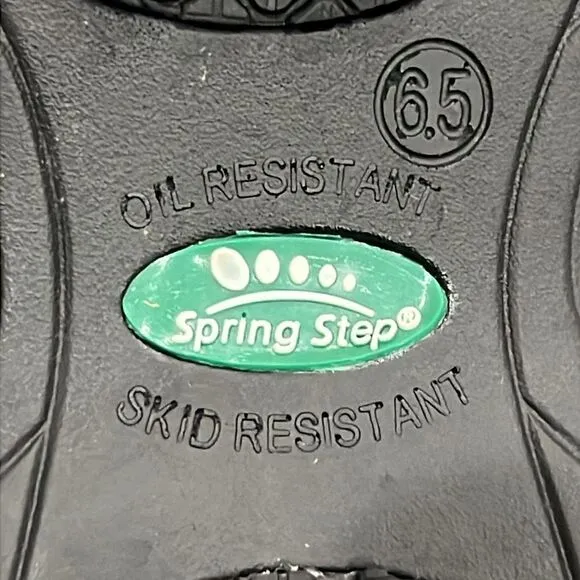 Spring Step Black Silver Floral Clogs 6.5
