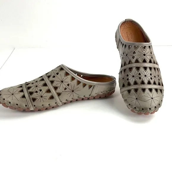 Spring Step Grey Fusilade Leather Mule size US 7/ EU 37
