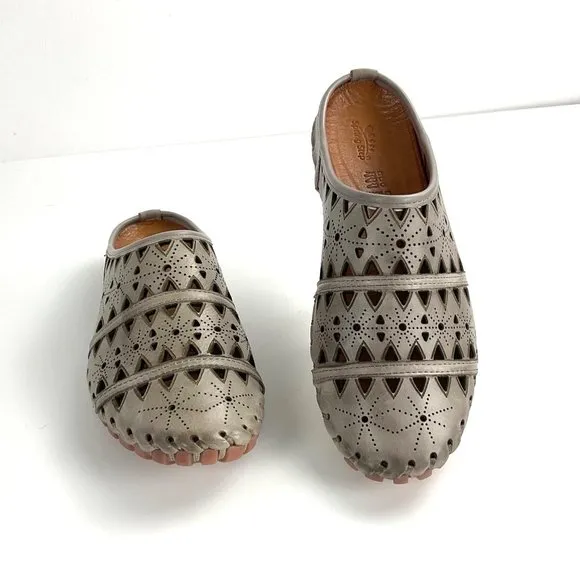 Spring Step Grey Fusilade Leather Mule size US 7/ EU 37