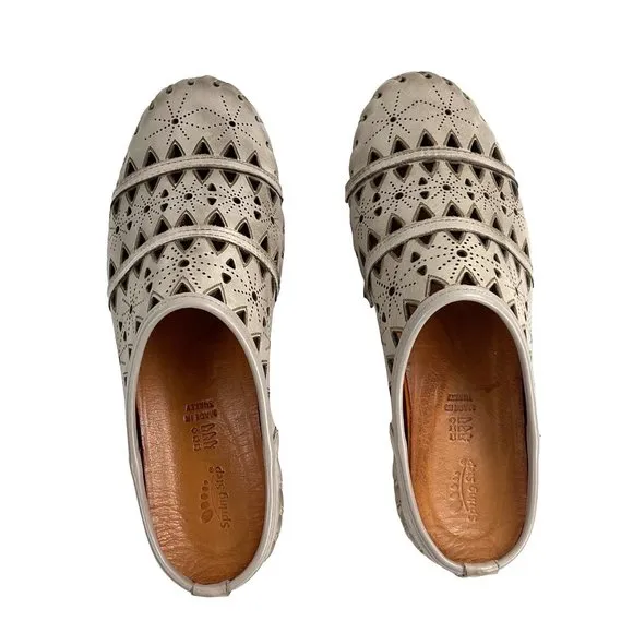 Spring Step Grey Fusilade Leather Mule size US 7/ EU 37